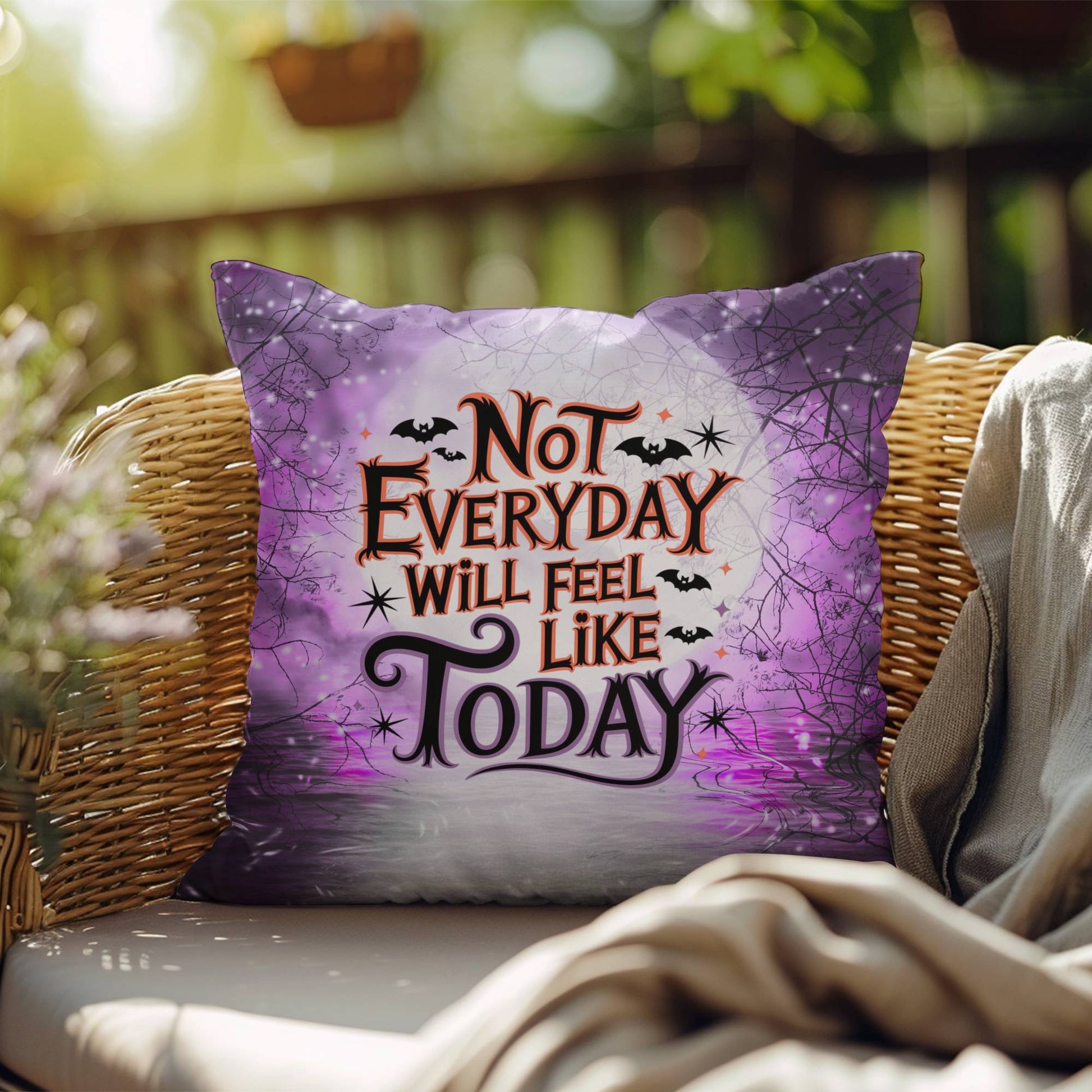 Indoor/outdoor pillow with “Not Every Day Will Feel” inspirational for mental health encouragement