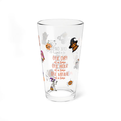 One Day At A Time One Hour At A Time One Minute At A Time, Halloween Pint Glass, 16oz - Perfect for Positive Sips & Fall Fun