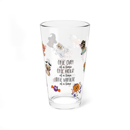 One Day At A Time One Hour At A Time One Minute At A Time, Halloween Pint Glass, 16oz - Perfect for Positive Sips & Fall Fun