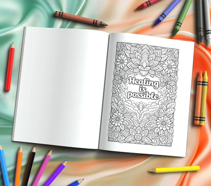 Shop our premium ptsd trauma healing coloring book from MySisterIsASurvivor.