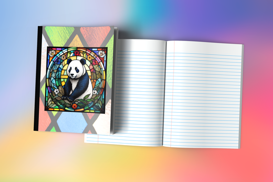 Panda - Stained Glass Zoo Animals Composition Notebook