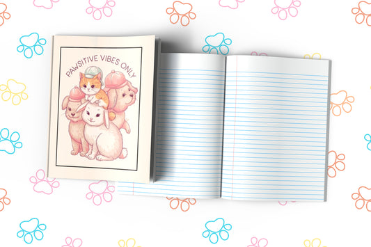 Pawsitive Vibes Only Composition Notebook for Journaling, Therapy, Self-Care, Anxiety, Mindfulness, Affirmations & Wellness Writing