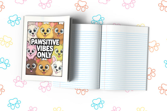 Pawsitive Vibes Only Composition Notebook for Journaling, Therapy, Self-Care, Anxiety, Mindfulness, Affirmations & Wellness Writing