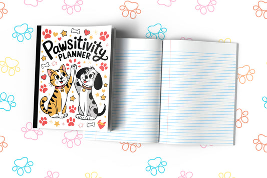 Pawsitivity Planner Composition Notebook for Journaling, Therapy, Self-Care, Anxiety, Mindfulness, Affirmations & Wellness Writing