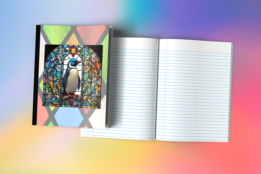 Penguin - Stained Glass Zoo Animals Composition Notebook
