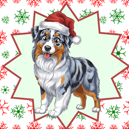 Australian Shepherd (Blue Merle) Personalized Velveteen Plush Blanket - "Bark The Halls" | Cozy Holiday Gift for Dog Lovers
