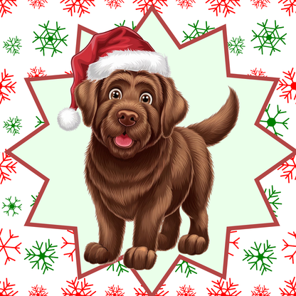 Labrador Retriever (Chocolate) Personalized Velveteen Plush Blanket - "Bark The Halls" | Cozy Holiday Gift for Dog Lovers