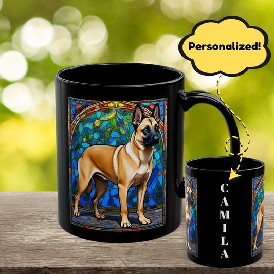 Cream sable Belgian Malinois personalized name mug gift