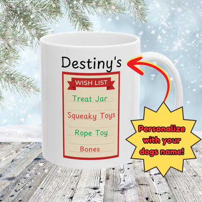 Labrador Retriever (Yellow) Personalized Christmas Dog Anatomy Mug, Funny Holiday Gift for Dog Lovers, Festive Dog Breed Coffee Cup