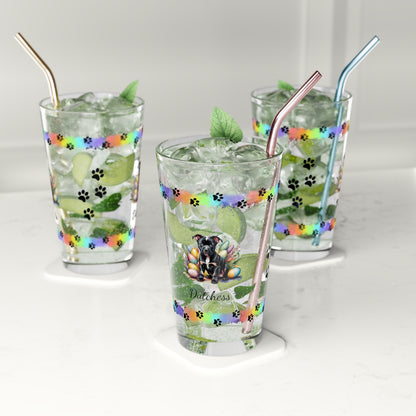 Pitbull (Black) Personalized Easter Puppy 16oz Pint Glass - Custom Dog Design, Mental Health Gift, Easter Décor, and Festive Celebrations