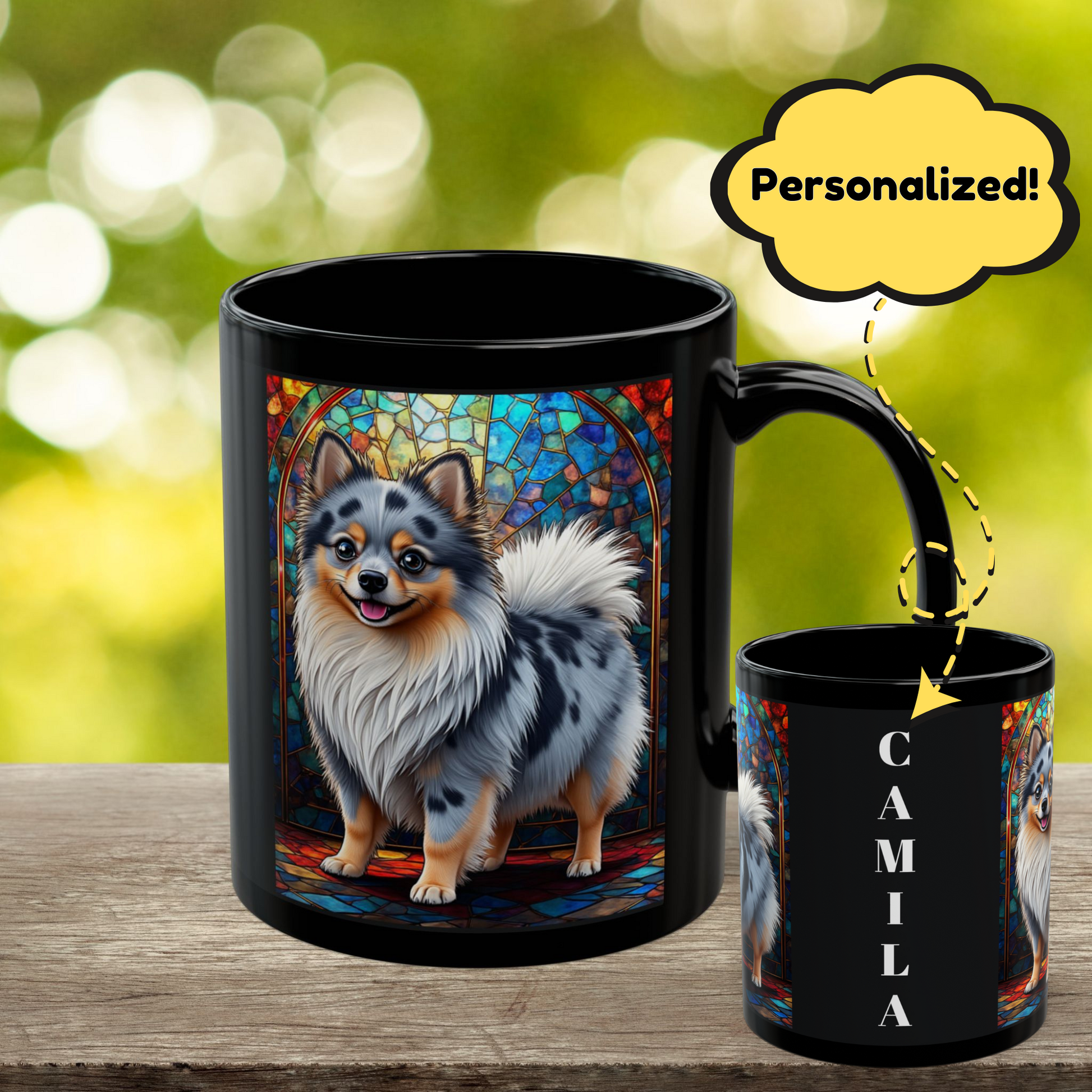 Pomeranian (Blue Merle) Personalized Dog Breed Mug, Pet Lover Mug, Dog Coffee Mug, Custom Name Mug, Dog Lover Gift, Dog-Themed Mug