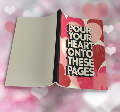 Pour Your Heart Onto These Pages Composition Notebook - 100 Pages, Wide-Ruled, 6 Line Color Options for Journaling & Mental Well-Being