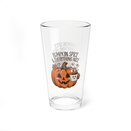 Pumpkin Spice And Everything Nice, Halloween Pint Glass, 16oz - Perfect Halloween Party Drinkware