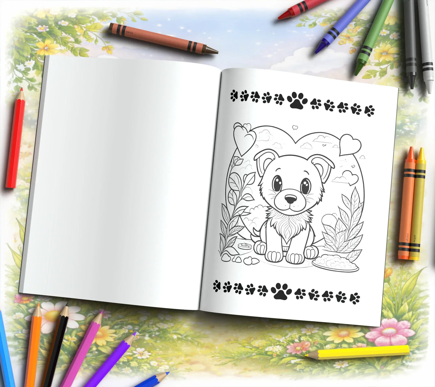Shop our premium puppy pals calm hearts coloring for positive minds from MySisterIsASurvivor.