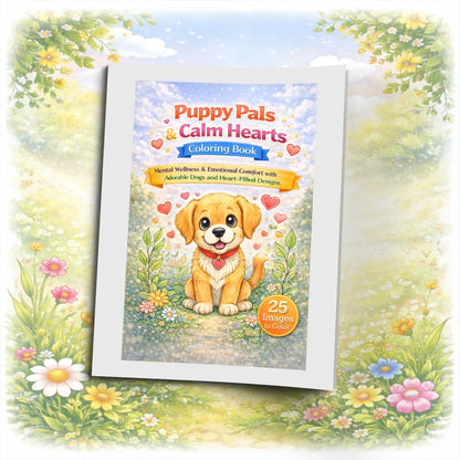 Shop our premium puppy pals calm hearts coloring for positive minds from MySisterIsASurvivor.