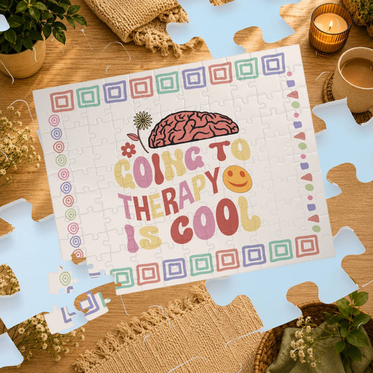 Going to Therapy Is Cool - Affirmation Puzzle Gift for Survivors and Puzzle Lovers