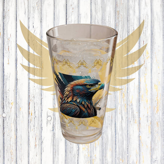 Raptor Resilience 16oz Eagle Pint Glass - Symbol of Strength, Resilience, and Mental Health Awareness