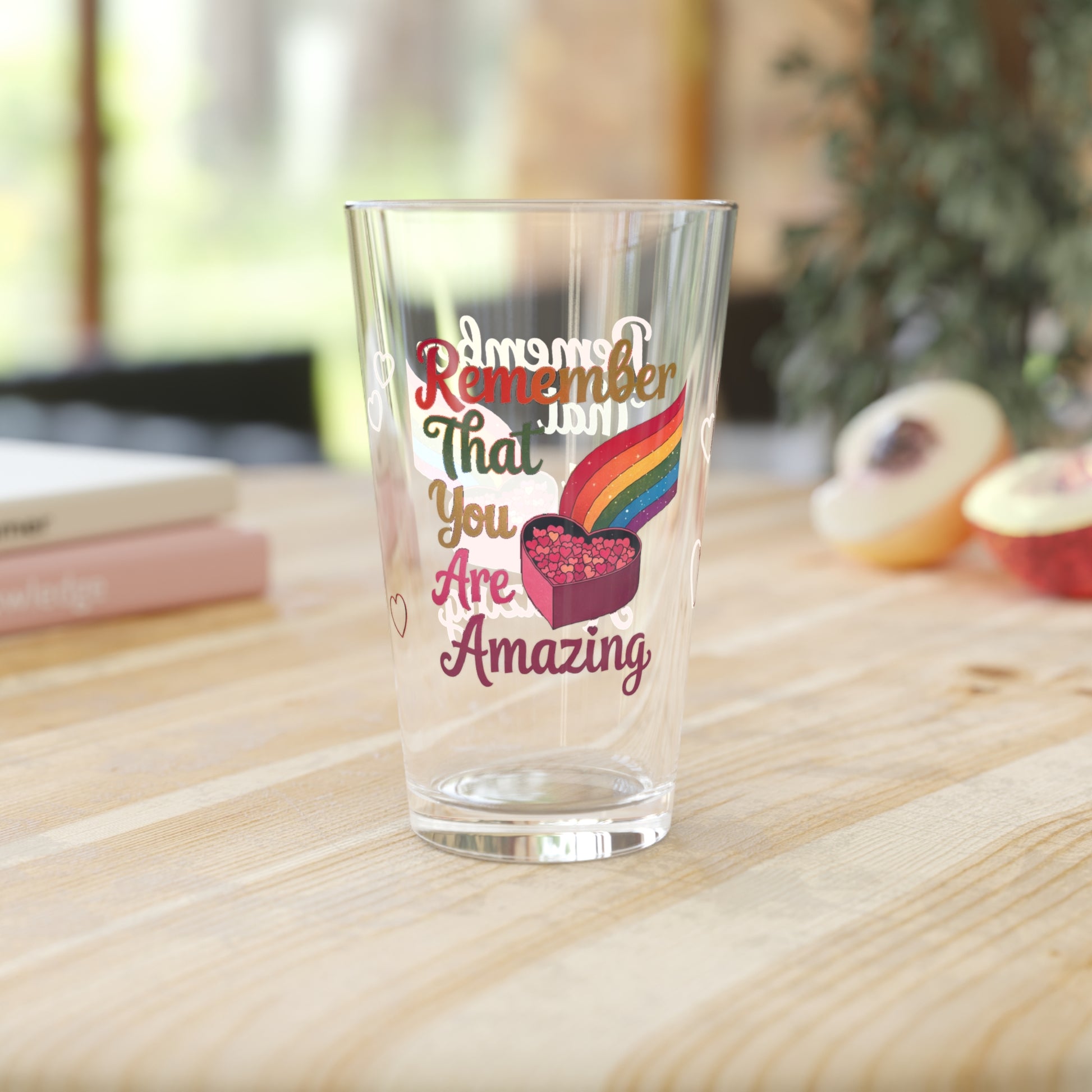 Remember That You Are Amazing: Personalized Valentine's Day Affirmation Pint Glass – Valentine's Day Self-Care Gift, Mindful Positivity Drinkware
