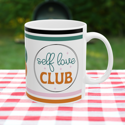 Self Love Club Retro Ceramic Mug, (11oz, 15oz)