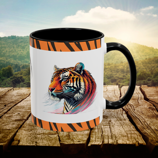Stripes of Strength: Tiger Accent Coffee Mug (11, 15oz)