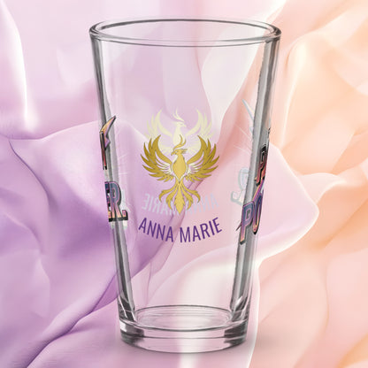 From Pain to Power pint glass, inspirational quote glass for survivors, empowerment awareness drinkware