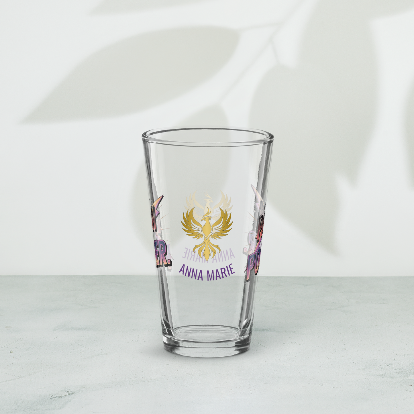 From Pain to Power pint glass, inspirational quote glass for survivors, empowerment awareness drinkware
