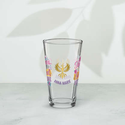 Her Scars Tell a Story of Survival Not Shame pint glass, powerful survivor quote, empowerment drinkware