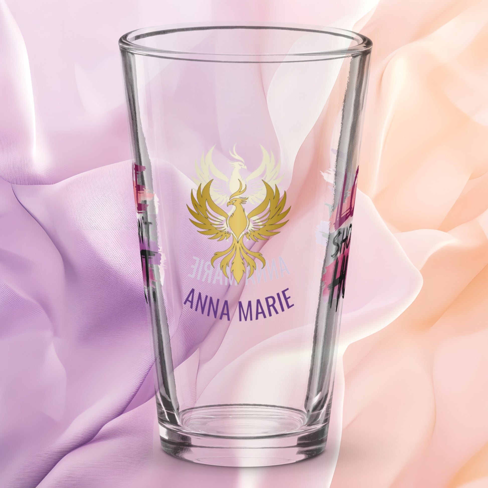 Love Shouldn’t Hurt pint glass, domestic violence awareness quote, empowering survivor gift glass