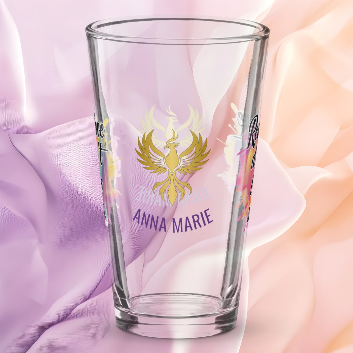 Real Love Doesn’t Leave Scars pint glass, domestic violence advocacy drinkware, survivor empowerment quote