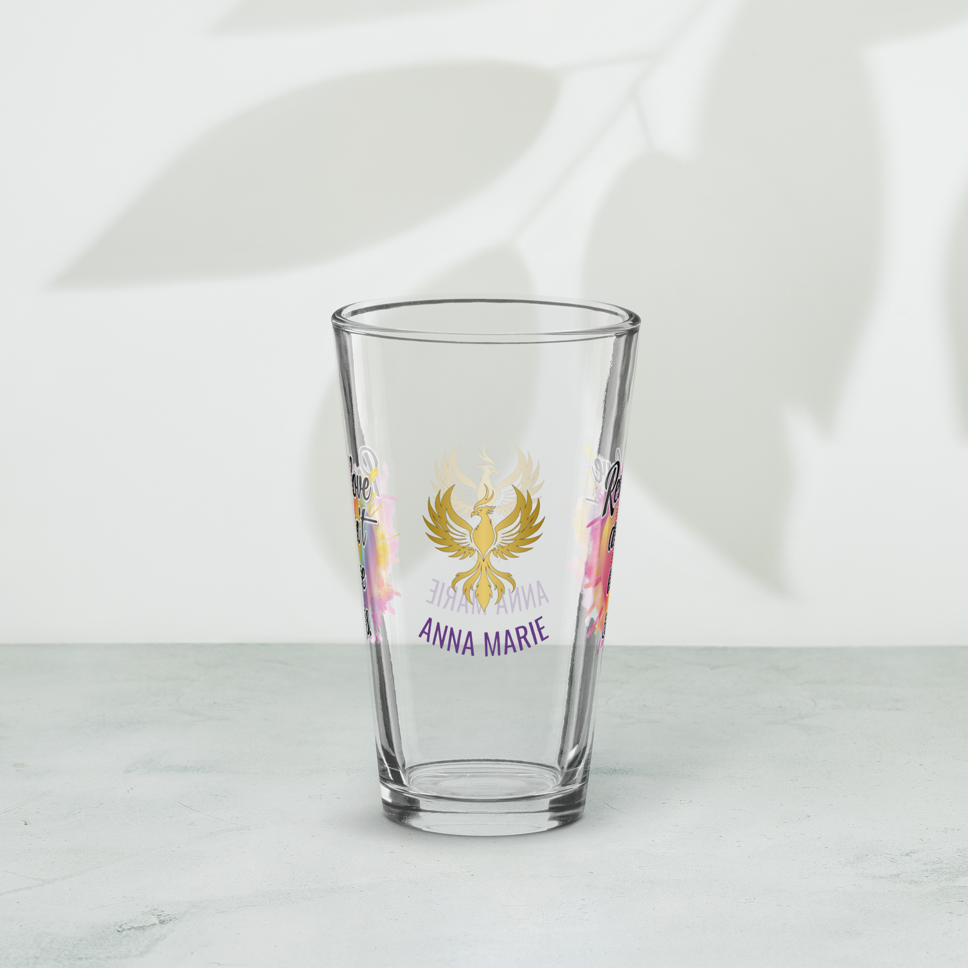 Real Love Doesn’t Leave Scars pint glass, domestic violence advocacy drinkware, survivor empowerment quote