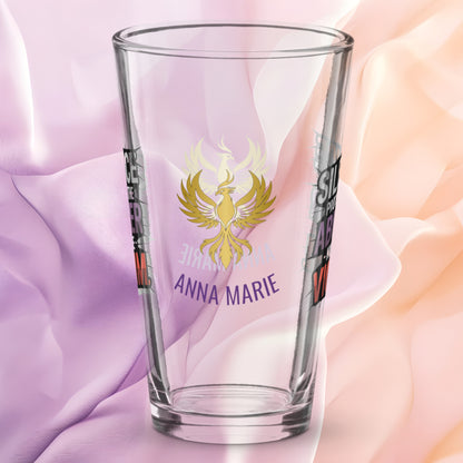 Silence Protects the Abuser Not the Victim pint glass, speak out awareness design, survivor empowerment glass