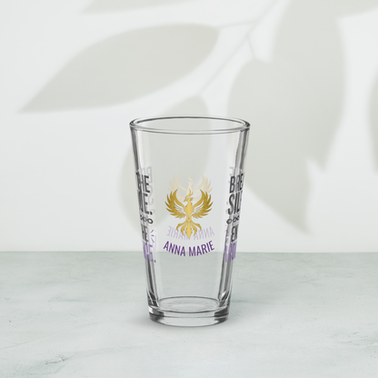 Break the Silence End the Violence pint glass, bold survivor empowerment drinkware, abuse awareness design