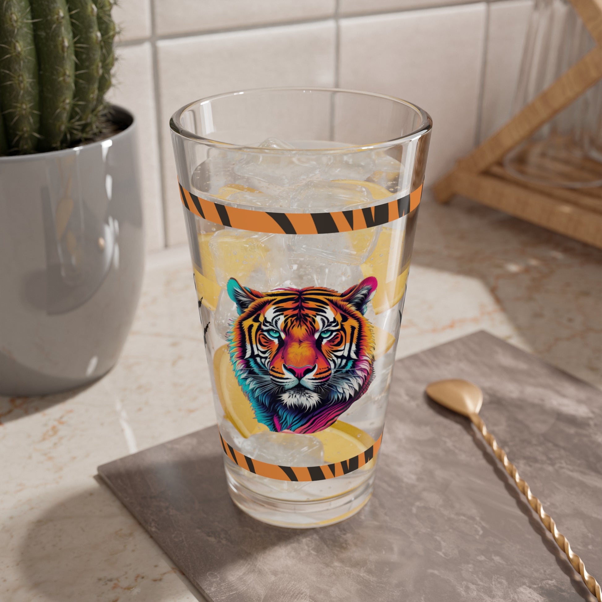 Roar to Renewal 16oz Tiger Pint Glass - Inspiring Strength, Courage, and Empowerment