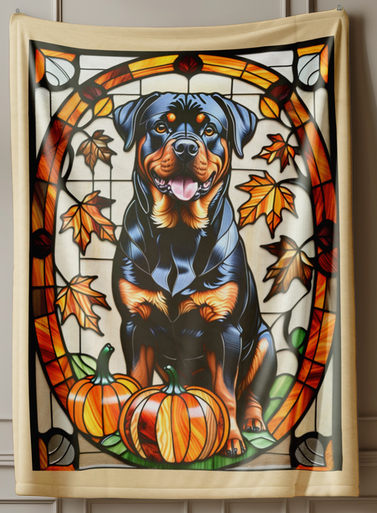 Rottweiler plush blanket, cozy dog throw, soft velveteen blanket for Rottweiler pet owners, personalized gift