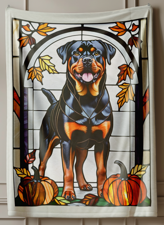 Rottweiler plush blanket, soft dog blanket, velveteen throw for dog lovers, personalized Rottweiler gift