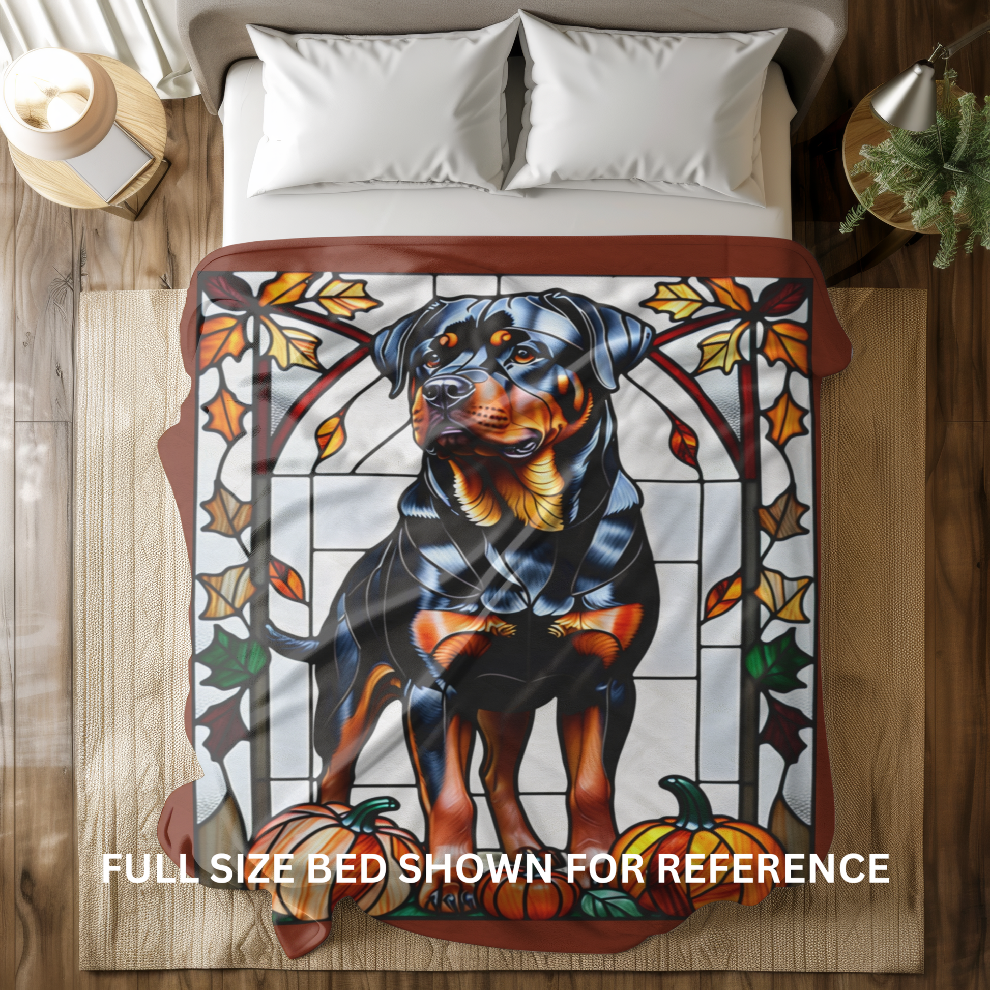 Rottweiler Dog Velveteen Plush Blanket - Pet Lover Gift, Rottweiler Pet Blanket, Dog Lover Gift