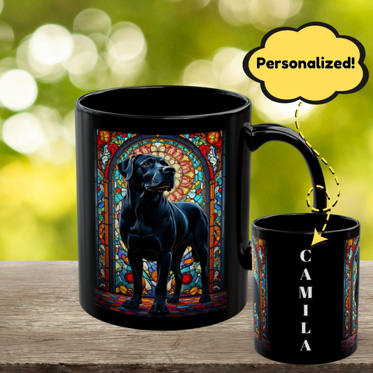 Rare black Rottweiler dog name coffee mug gift
