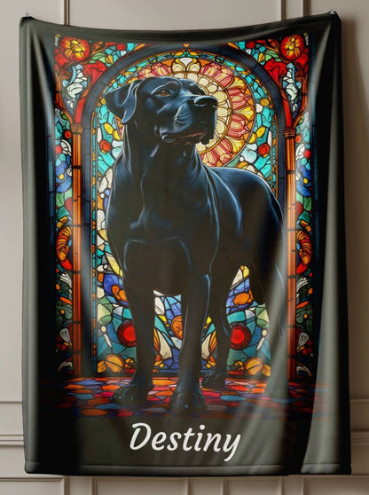 Rottweiler (Rare Black) Personalized Velveteen Plush Blanket, Pet Lover Gift, Rottie Pet Blanket, Dog Lover Gift, Rottweiler Print Blanket