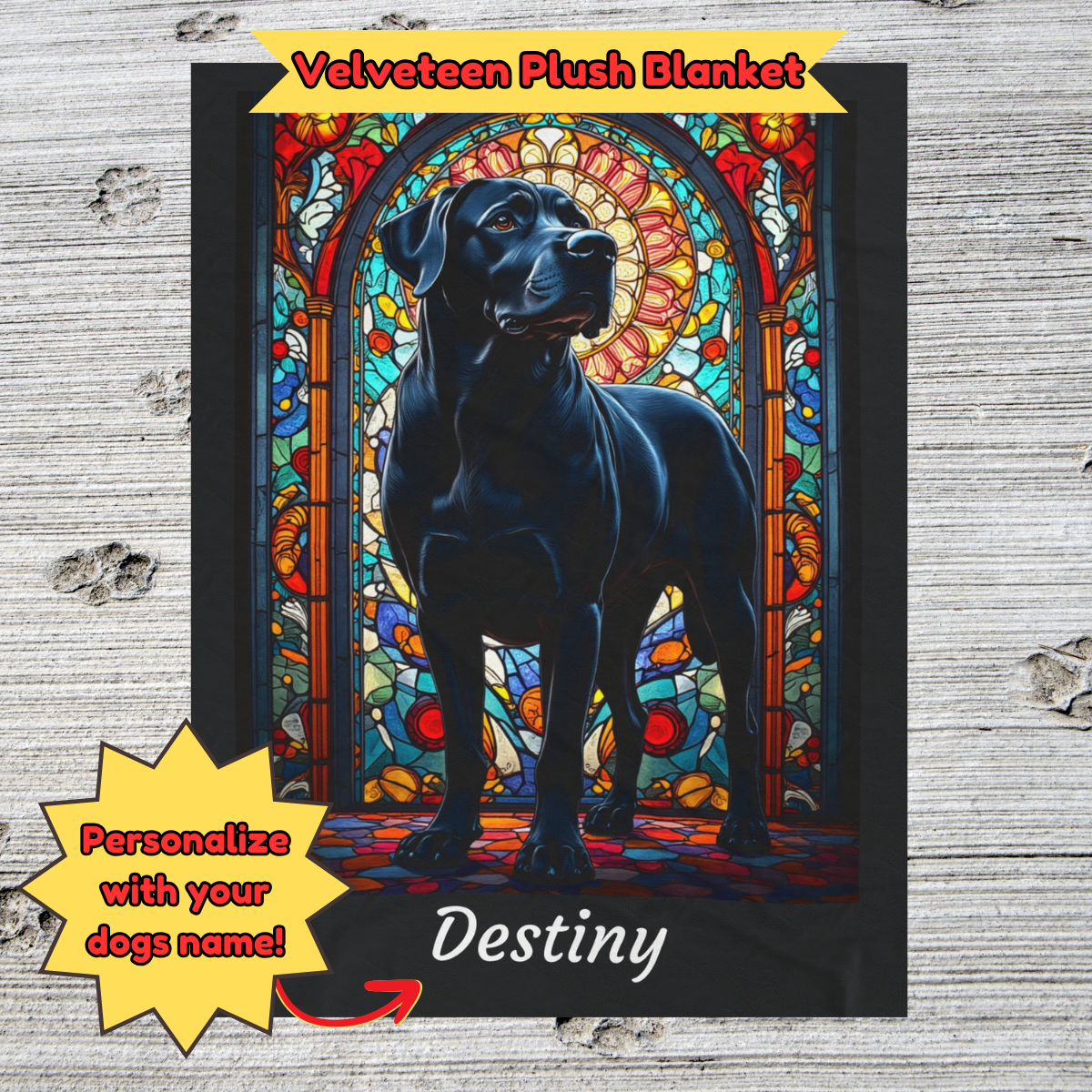 Rottweiler (Rare Black) Personalized Velveteen Plush Blanket, Pet Lover Gift, Rottie Pet Blanket, Dog Lover Gift, Rottweiler Print Blanket