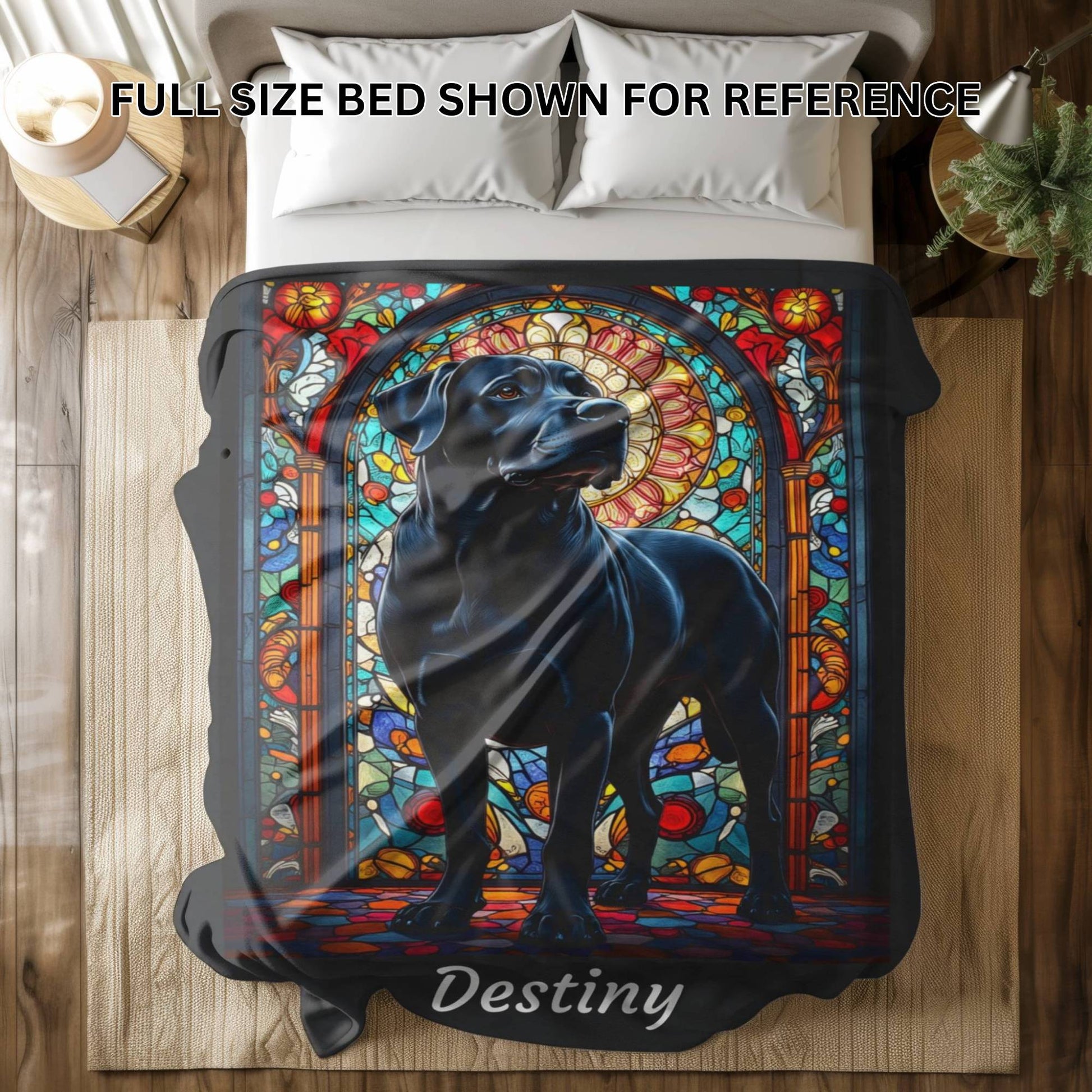 Rottweiler (Rare Black) Personalized Velveteen Plush Blanket, Pet Lover Gift, Rottie Pet Blanket, Dog Lover Gift, Rottweiler Print Blanket