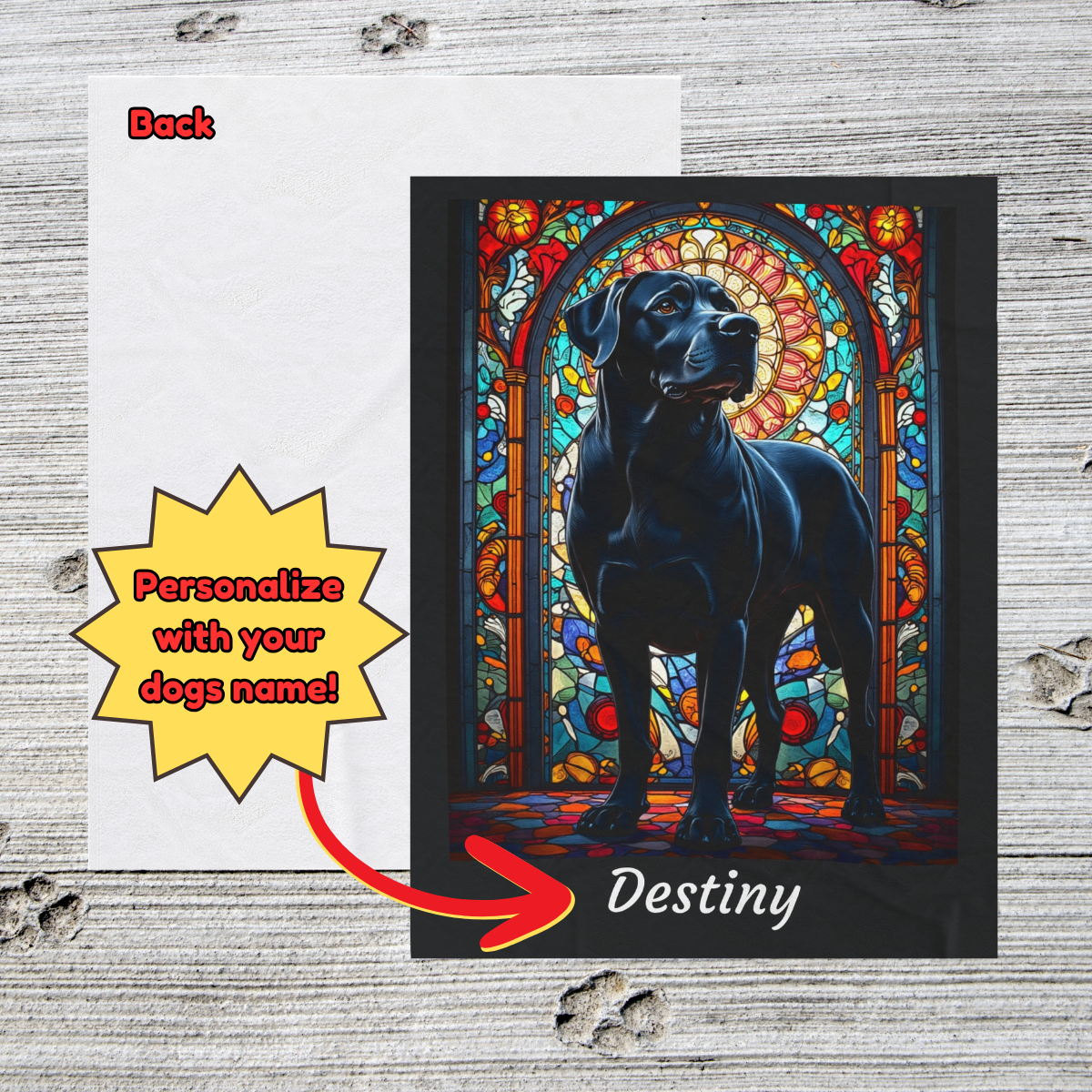 Rottweiler (Rare Black) Personalized Velveteen Plush Blanket, Pet Lover Gift, Rottie Pet Blanket, Dog Lover Gift, Rottweiler Print Blanket