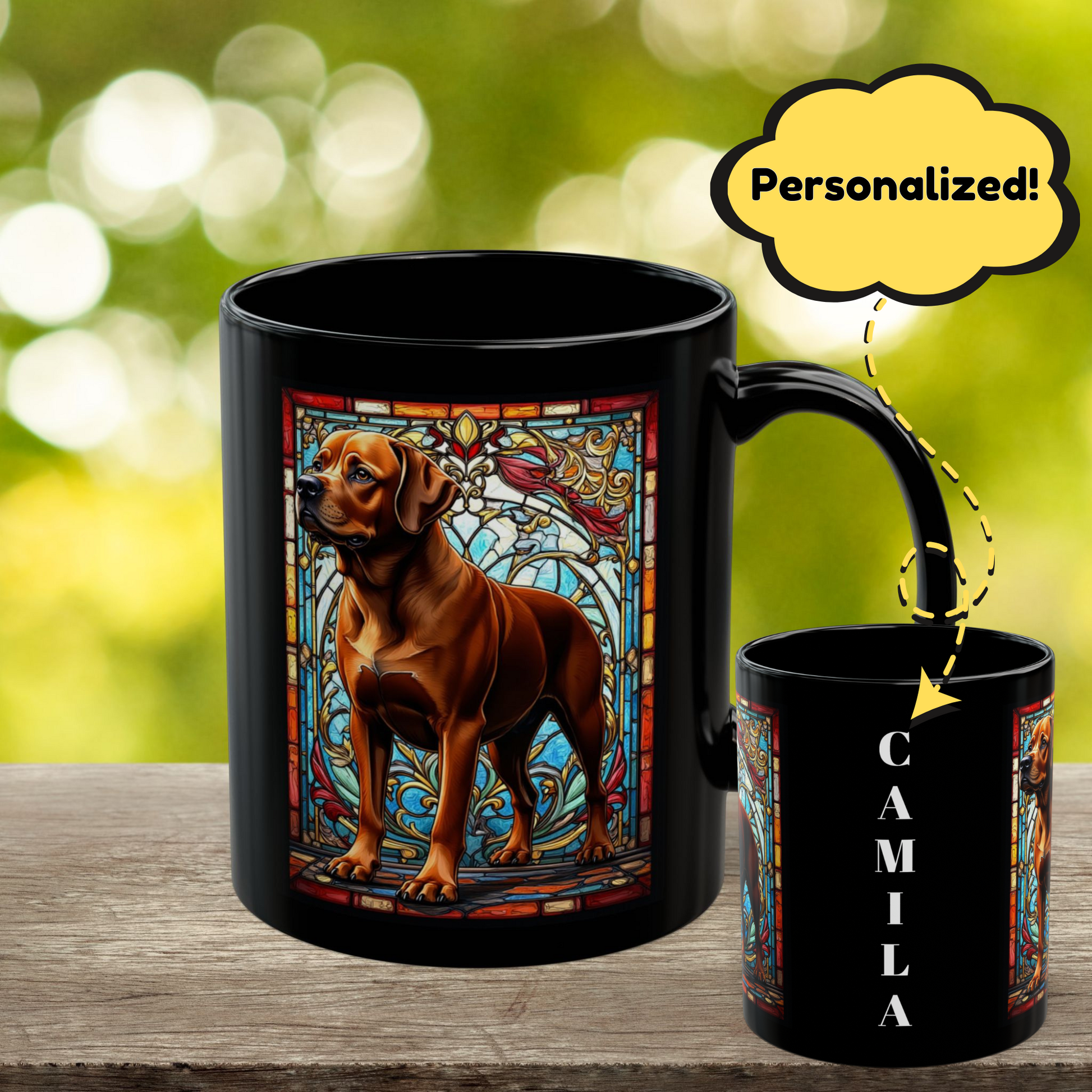 Rare red Rottweiler personalized dog lover coffee mug