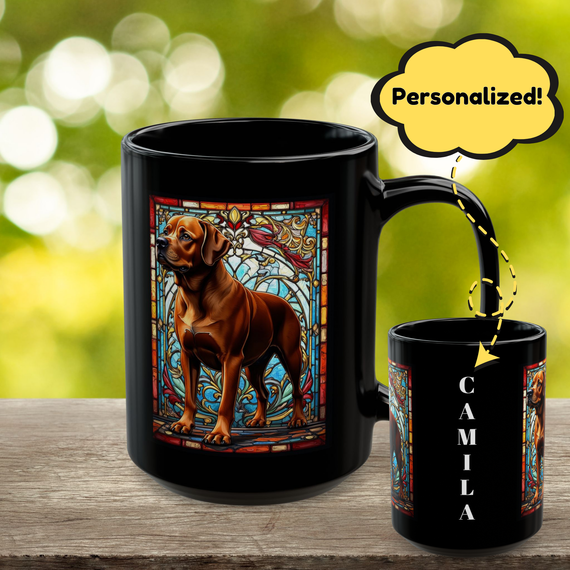 Rare red Rottweiler personalized dog lover coffee mug