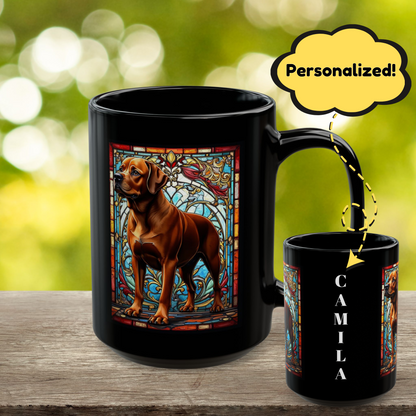 Rare red Rottweiler personalized dog lover coffee mug