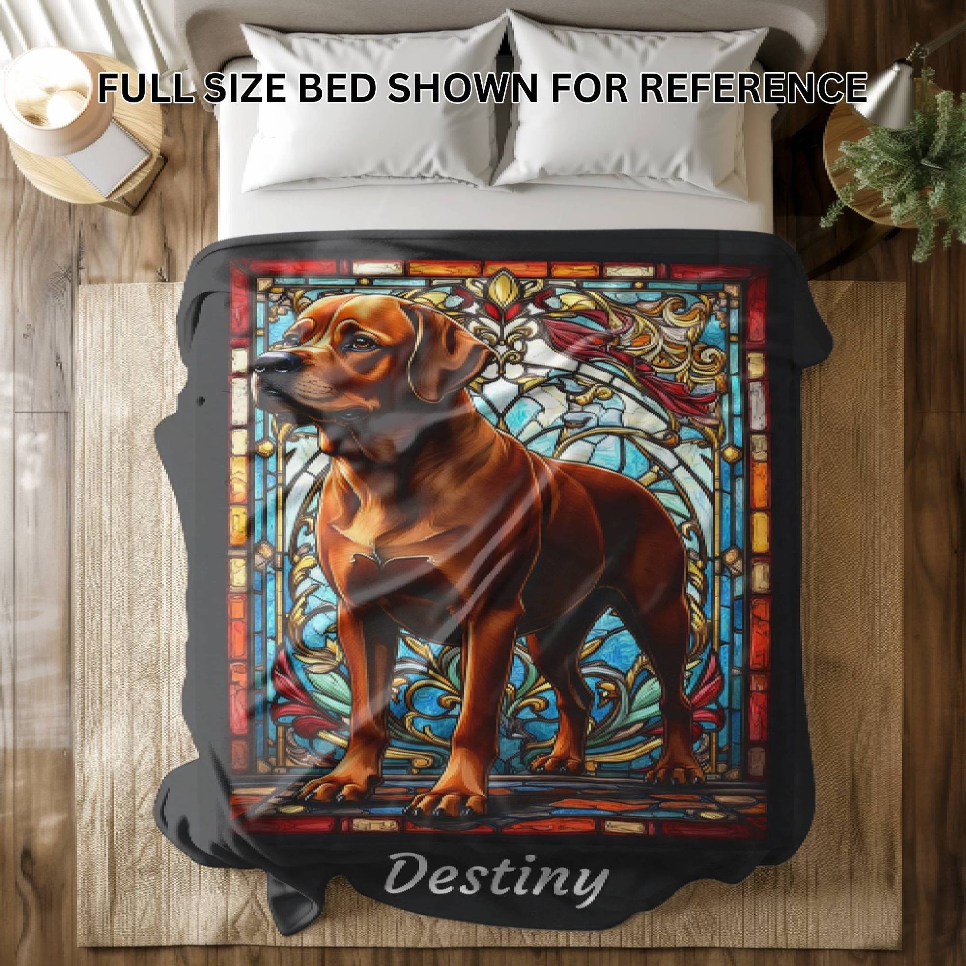Rottweiler (Rare Red) Personalized Velveteen Plush Blanket, Pet Lover Gift, Rottie Pet Blanket, Dog Lover Gift, Rottweiler Print Blanket