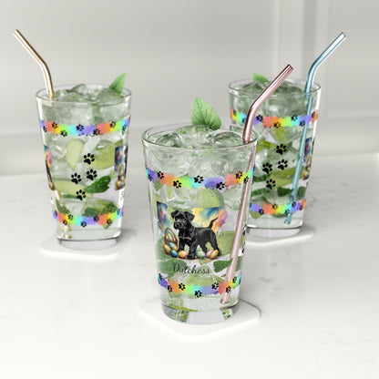 Schnauzer (Black) Personalized Easter Puppy 16oz Pint Glass - Custom Dog Design, Mental Health Gift, Easter Décor, and Festive Celebrations