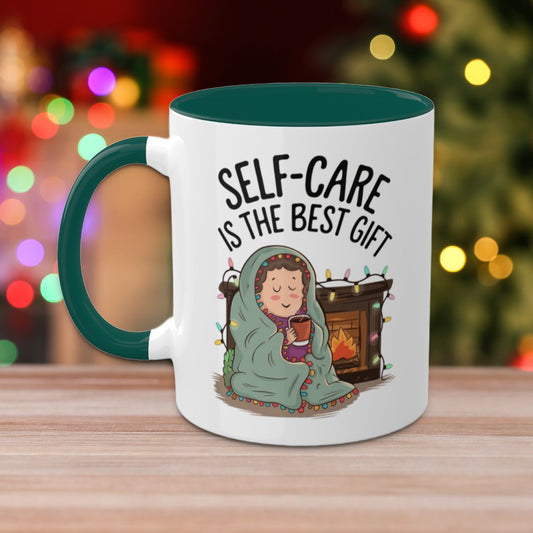 Self-care Is The Best Gift - Colorful Christmas Mugs, 11oz
