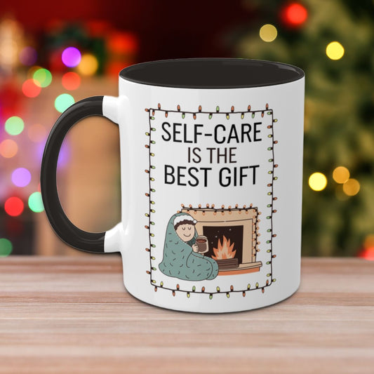 Self-care Is The Best Gift - Colorful Christmas Mugs, 11oz