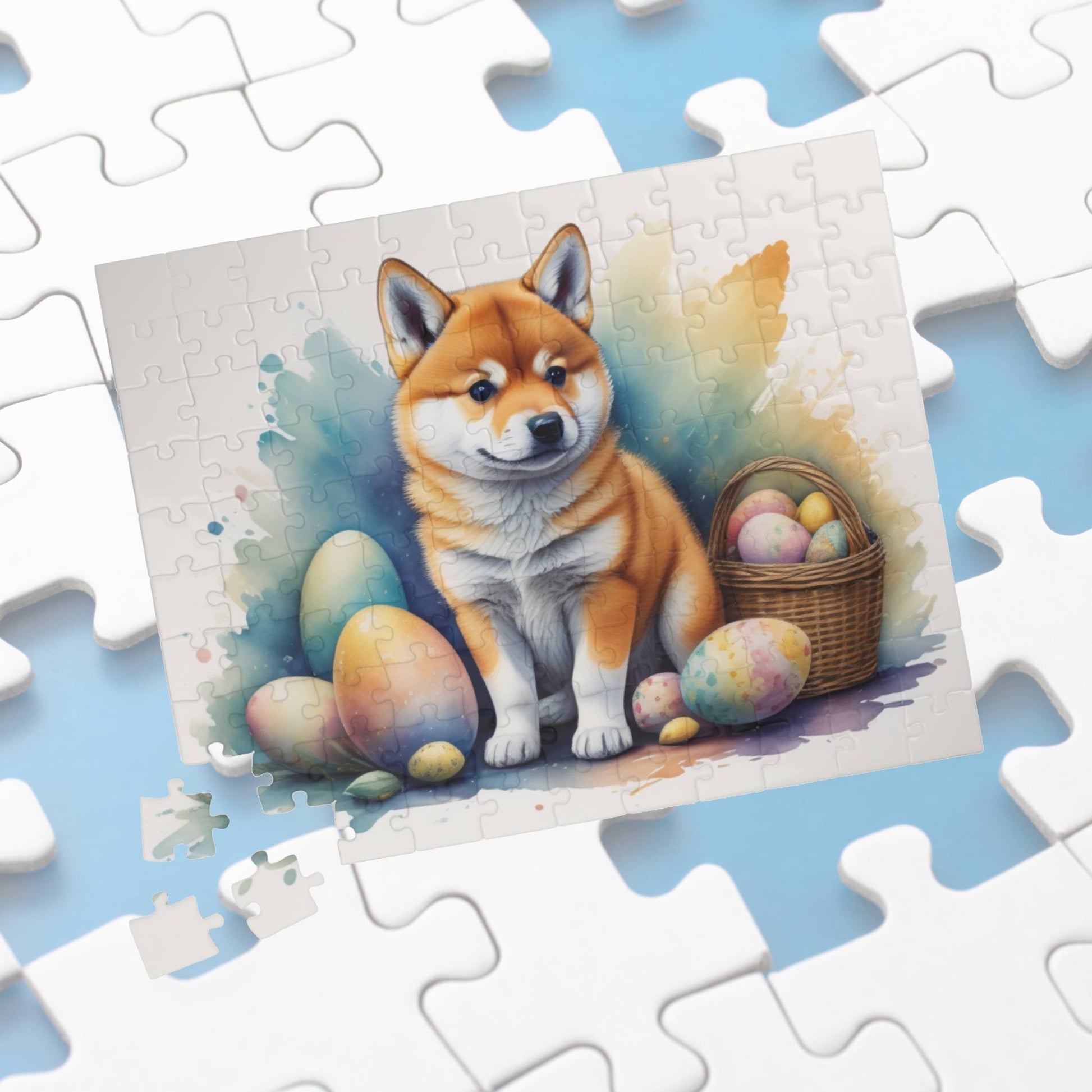 Shiba Inu Easter Puppy Puzzle - Dog Lovers, Mental Health Benefits, Holiday Fun, Mindfulness, Stress Relief, Festive Gift