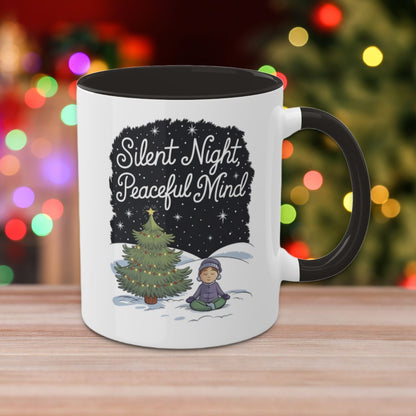 Silent Night, Peaceful Mind - Colorful Christmas Mugs, 11oz
